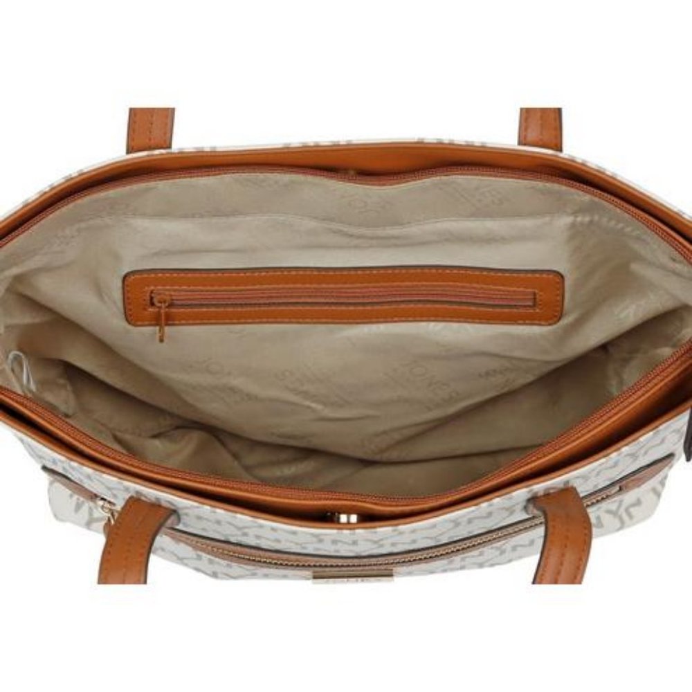 Jones NY Clara Signature Logo Tote White - Picture 3 of 10